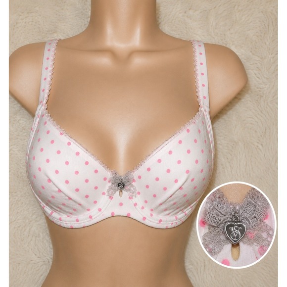 Victoria's Secret Other - Victoria's Secret Body by Victoria Polka Dot Lace Underwire Bra 38C Coquette